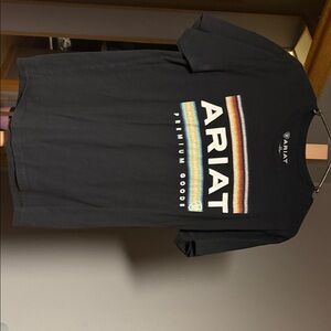 Ariat Men's Black Tee with Multicolor Logo